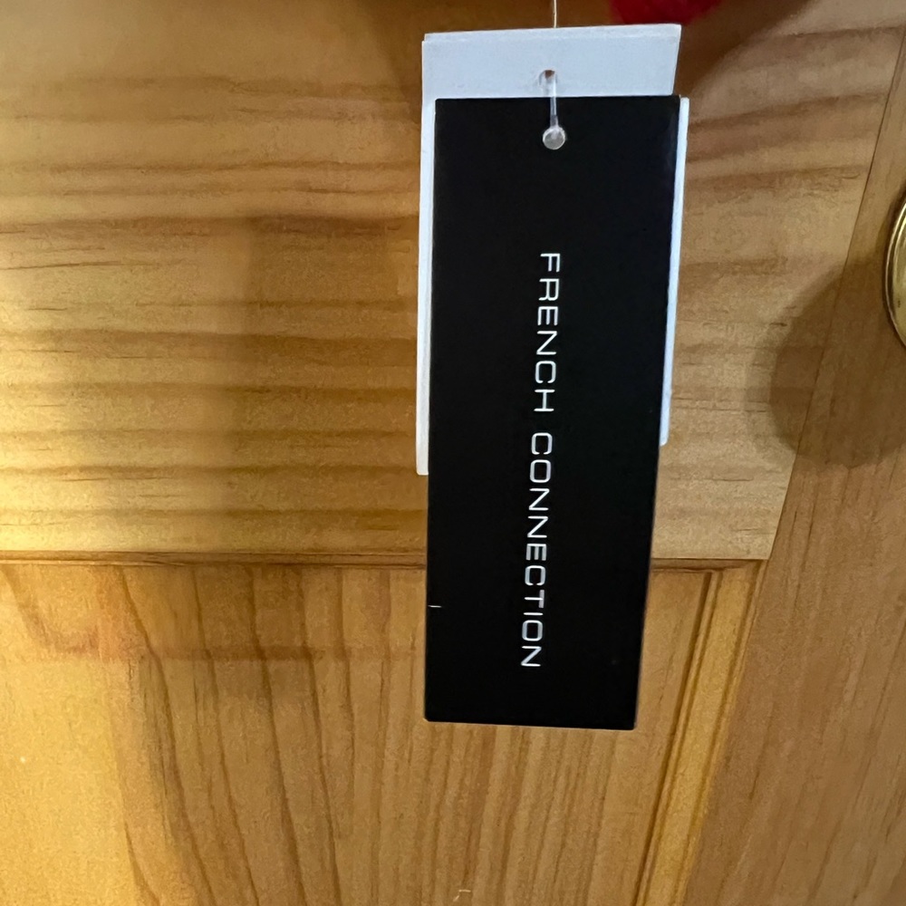 French Connection Solid Red Ribbed Puff Sleeved S… - image 4